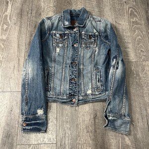 Abercrombie & Fitch denim jean jacket Women’s SZ Medium Dark Blue